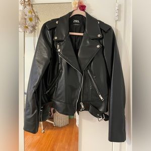 NWOT Zara Leather Moto Jacket